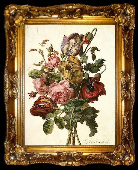 framed  Gerard van Spaendonck Bouquet of Tulips, ta009-2